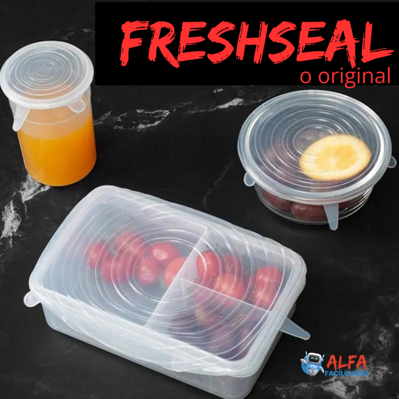 FreshSeal - Conjunto com 06 Capas de Silicone Transparentes Multiuso