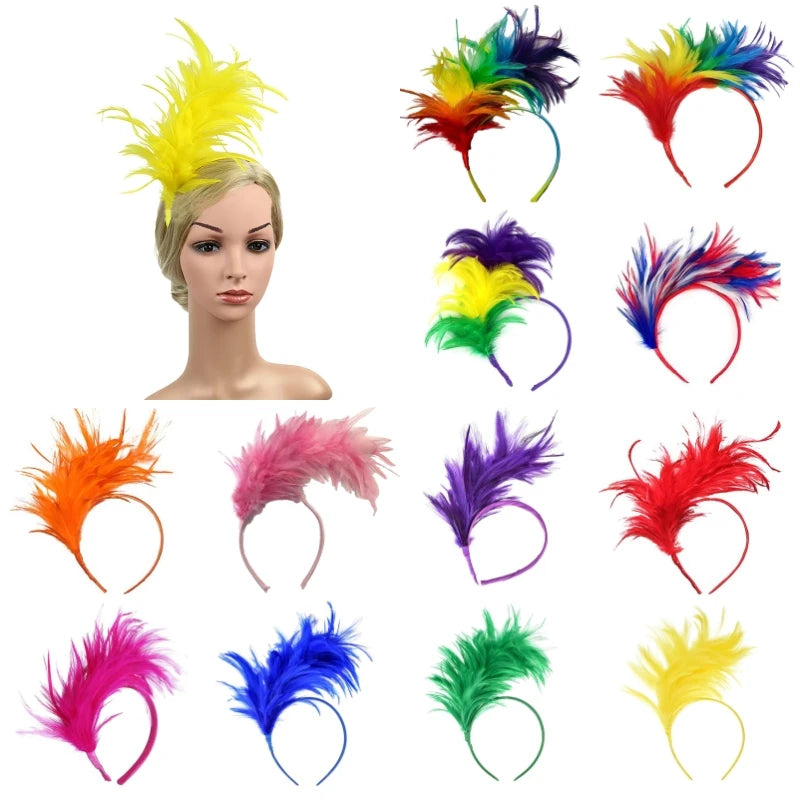 Boho Feather Hairband Fashion Carnival Party Head Decoration Dance Performance Hair Band Halloween Festival Hair Accessories