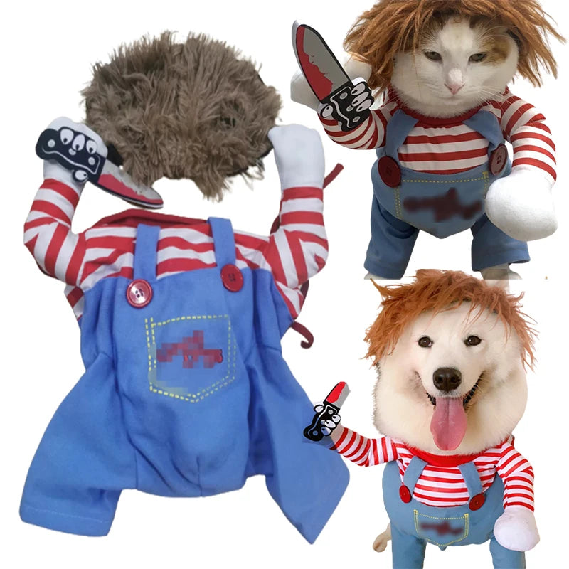 Dog Fancy Dress Big Small Halloween Dog Costume Chucky Extra Extrs Lsrge Suit Costumes For Dogs Disguise Pet Clothes Cosplay Cat
