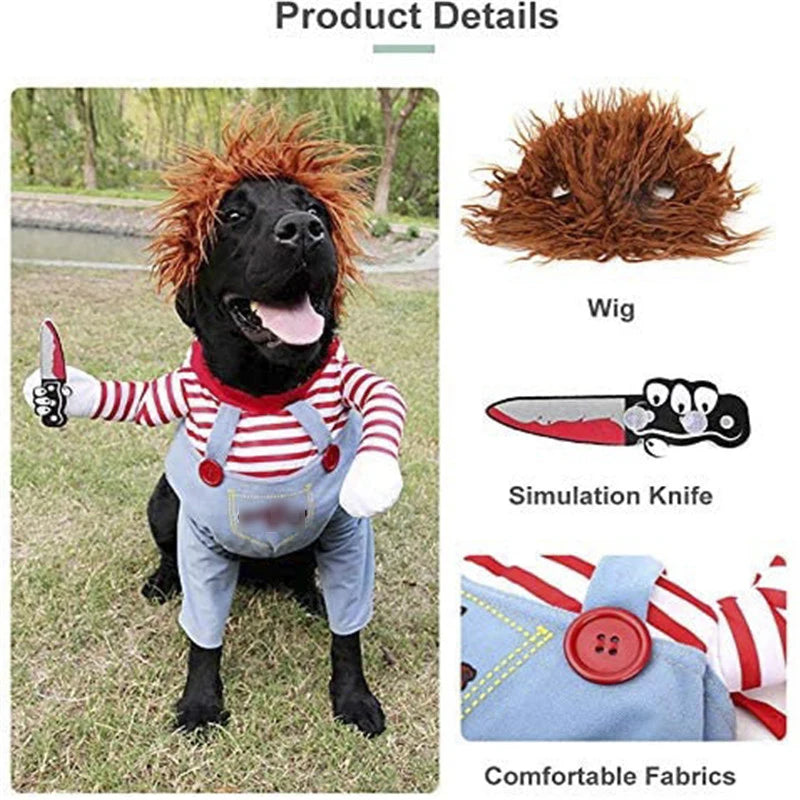 Dog Fancy Dress Big Small Halloween Dog Costume Chucky Extra Extrs Lsrge Suit Costumes For Dogs Disguise Pet Clothes Cosplay Cat
