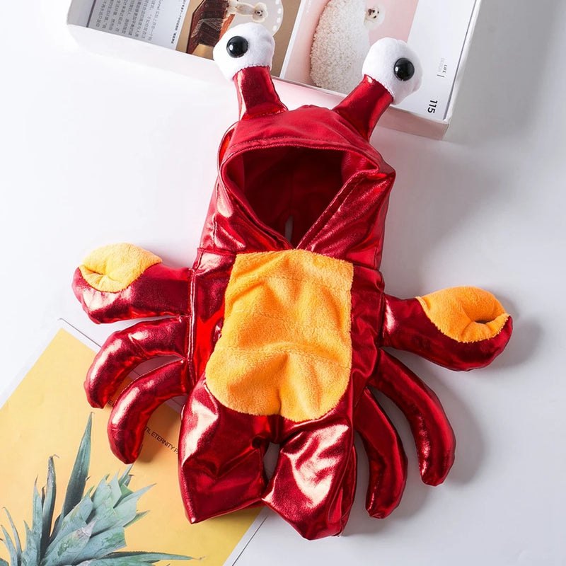 Halloween Dog Clothes Cosplay Halloween Unique And Exclusive Two-Legged for Small Dog cat Red Crab Costume