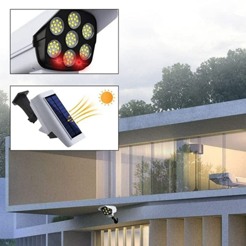 Holofote Solar RayCam™ com Desing de Câmera de Segurança / Iluminação Potente e Econômica para seu Lar!